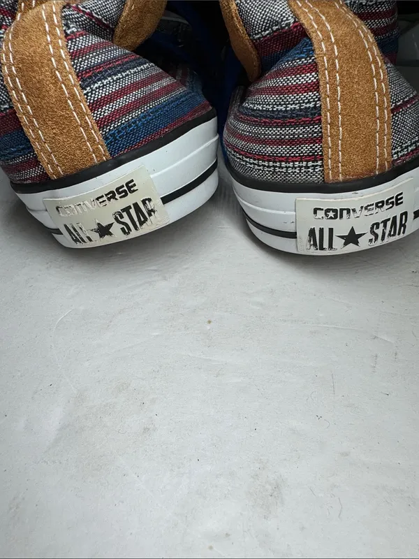Converse Chuck Taylor Hi Vision Blue Sneakers unisex striped high tops M8 W10 - Image 7