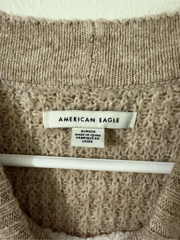American Eagle Waffle Knit Striped Sweater | Size: Small - Image 3