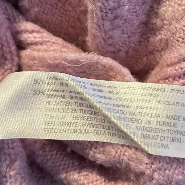 Zara Pink Chunky Knit Button Cropped Cardigan Sweater SZ S Street Chic Casual - Image 5