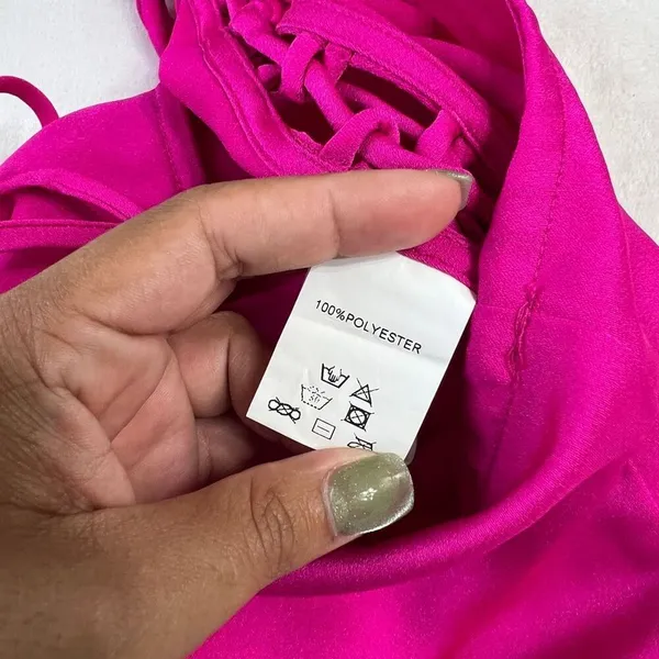 Hello Molly Womens Satin Lattice Side Fun Starts With You Shorts Pink XS - Image 7
