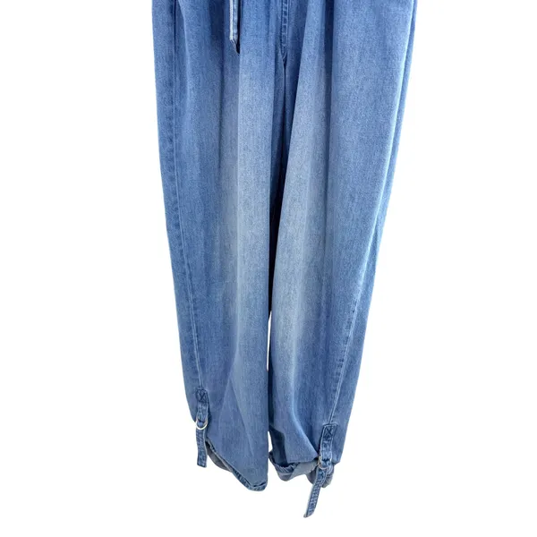 BLANKNYC Womens Blue Denim Sleeveless Boiler‎ Suit Jumpsuit Tie Waist Medium - Image 7