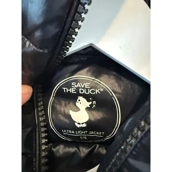 Save the Duck padded black puffer jacket ultra lite size small - Image 8