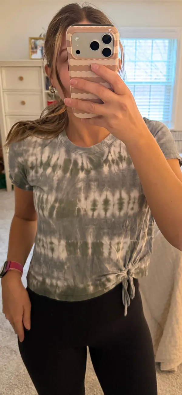 Aerie Green and grey tie dye short sleeve - Image 2