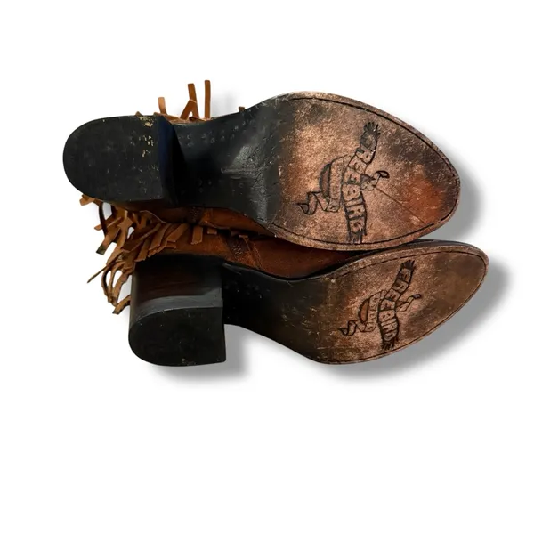 Freebird Booties Women's Size 8 Brown Suede Fringe‎ Western Heeled Belle Style - Image 12