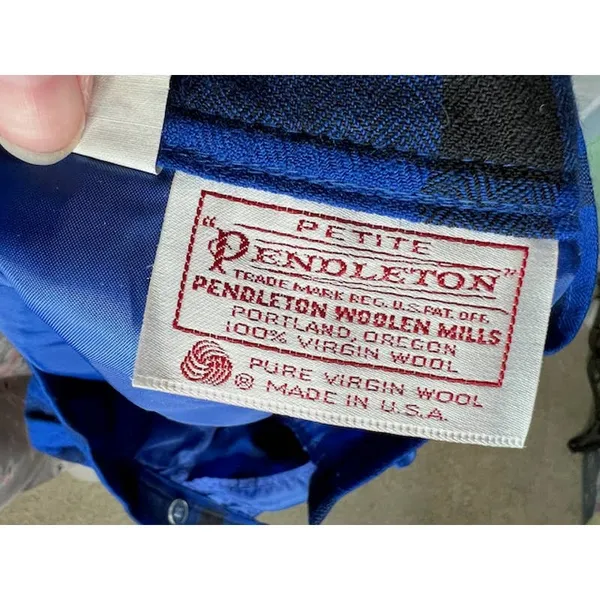 Pendleton skirt wool plaid knee length blue black Size 6 - Image 10