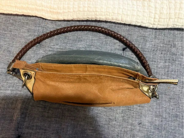 The Sak Brown & Gray Two-Tone Leather Shoulder Bag - Image 5