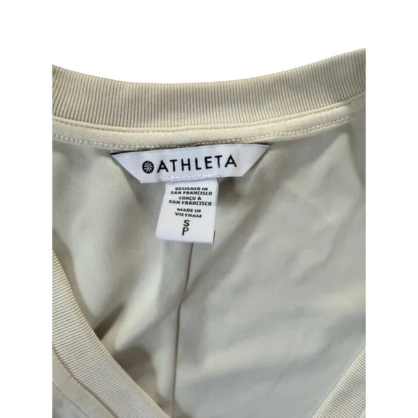 Athleta‎ Seasoft V-Neck Sweatshirt Womens Small Cream Off White NWT - Image 3