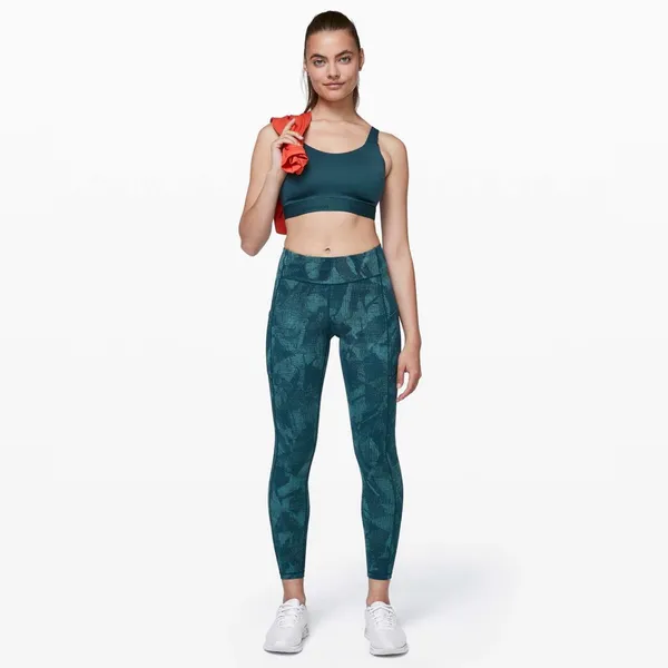 LULULEMON Fine Form Bra in Bermuda Teal Size 34DD Yoga Running Sport Seamless - Image 6