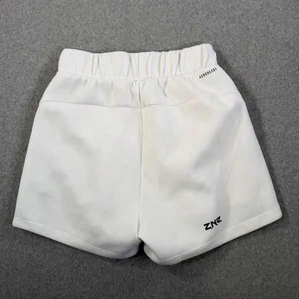 Adidas Women's Small Z.N.E. AEROREADY White Knit Shorts Elastic Waist Pockets - Image 7