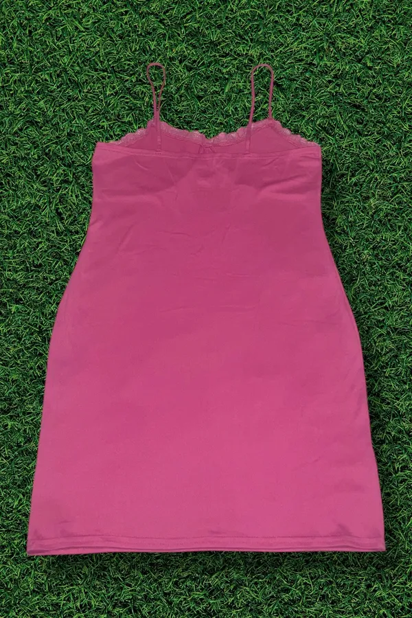 Pink Lace Slip Dress - Image 2