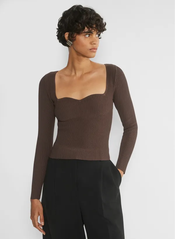 Aritzia Sculpt Knit Babaton Long Sleeve Top - Image 5