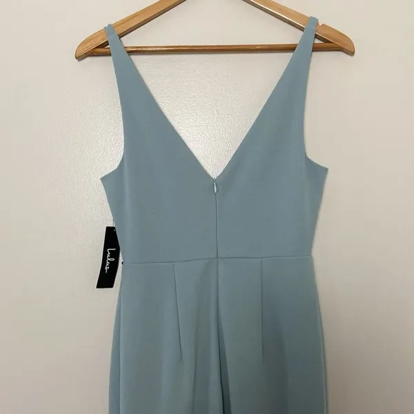 Lulus‎ Melora Slate Blue Sleeveless Maxi Dress V Neck Gown Size S - Image 8