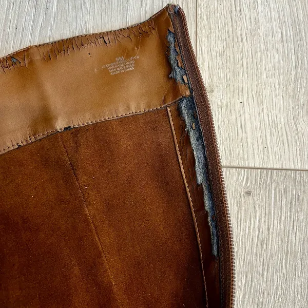 Brown Suede Knee-High Boots with Embroidered Pattern by Gianni Bini - Image 13