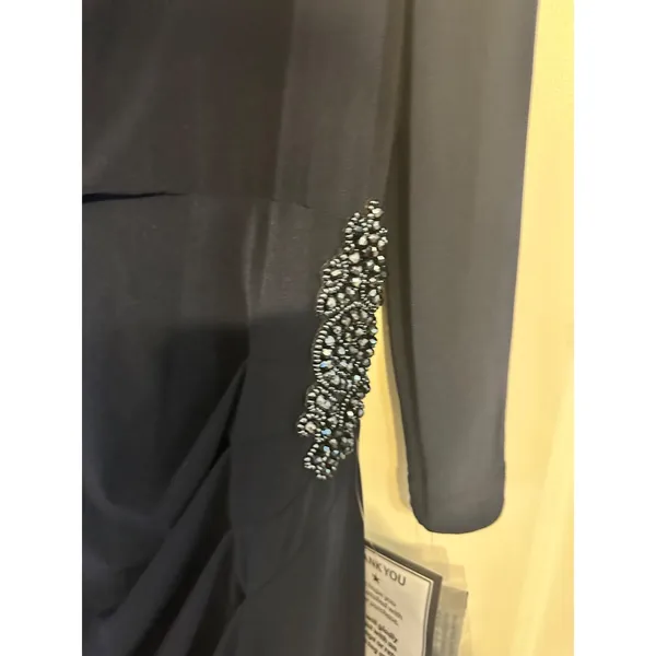 SLNY Womens Navy Side Embellishment 3/4 Sleeve‎ Full-Length Sheath Dress NWT 18 - Image 4