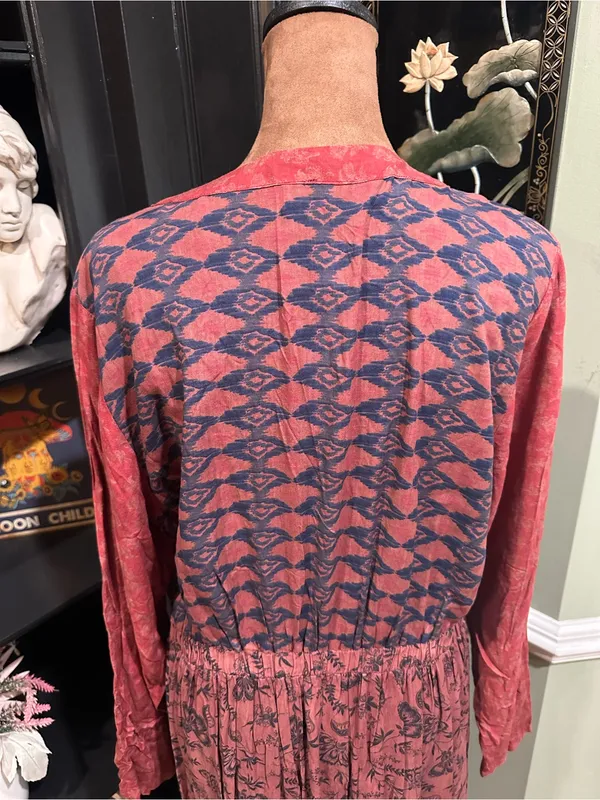 Sacred Threads Bohemian Mixed‑Print Long‑Sleeve Midi Dress – NWT – Size L/XL - Image 5