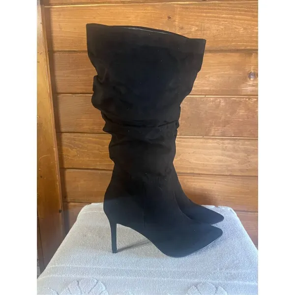 Just fab Khloy Slouch Black Heeled Boots Sz 6 NIB - Image 2