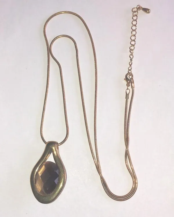 Reversible Green Brown Gemstone Boho Pendant Necklace - Image 8