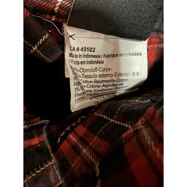 Maison Scotch Red Plaid Punk Goth Biker Skinny Pants Women's Size 27 Soda S&S - Image 16