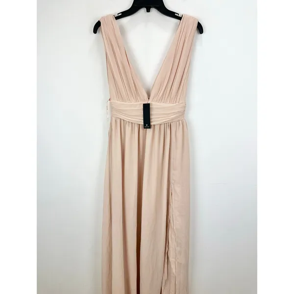 Lulus Heavenly Hues Blush Maxi Dress Chiffon Bridesmaid Formal Evening XS NWT - Image 12