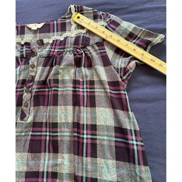 Secret Treasures Womens Purple Plaid Lace Trim Nightgown Sleep Dress XL 16-18 - Image 4