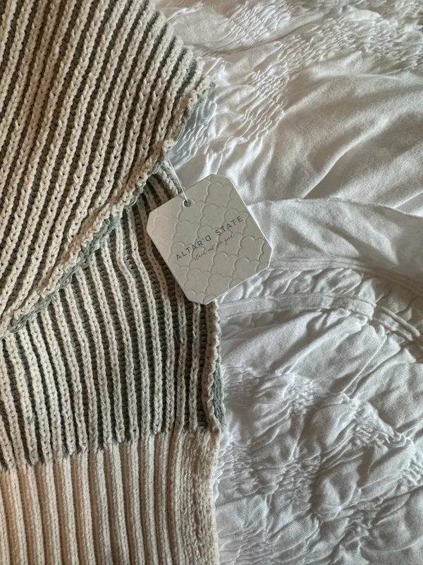 Altar'd State - Green + Cream Striped Sweater - Image 3