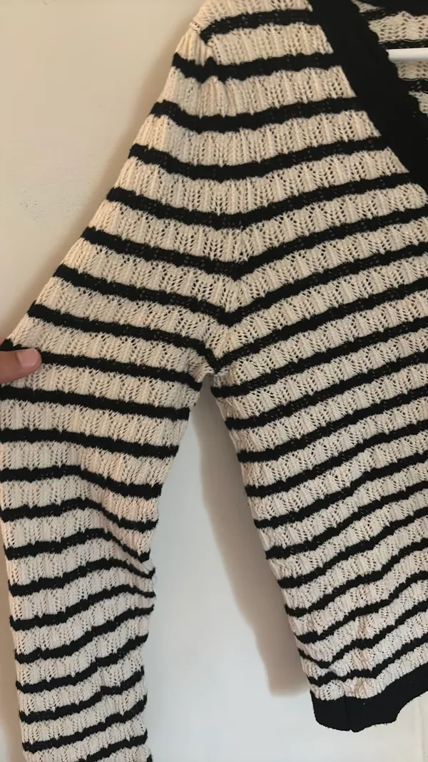 Old Navy Blouse Long Sleeve Striped Button Up - Image 7