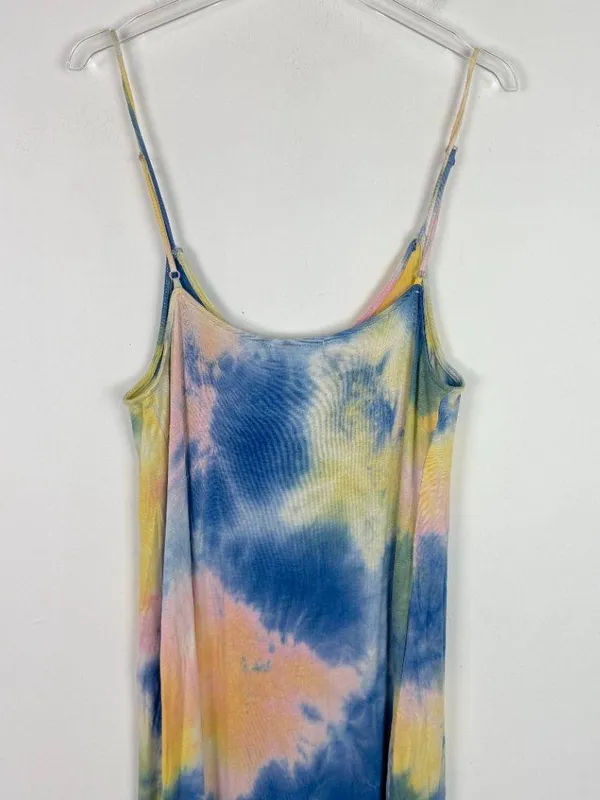 NWT Sadie & Sage Tie Dye Sleeveless Maxi Dress Blue Yellow Size Large L NEW - Image 12