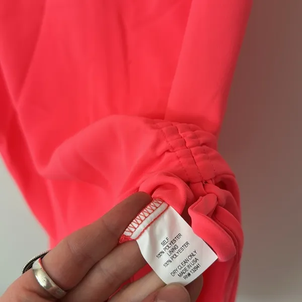 NWT Amanda Uprichard S Rayna Dress in Fluro Pink Ruched Strapless Dress - Image 4