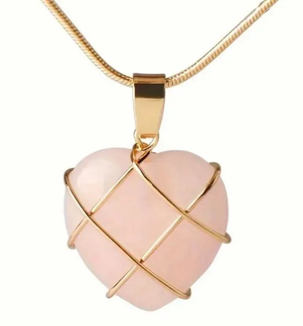 Pink Color Heart Shape Elegant Neckalce - Image 5