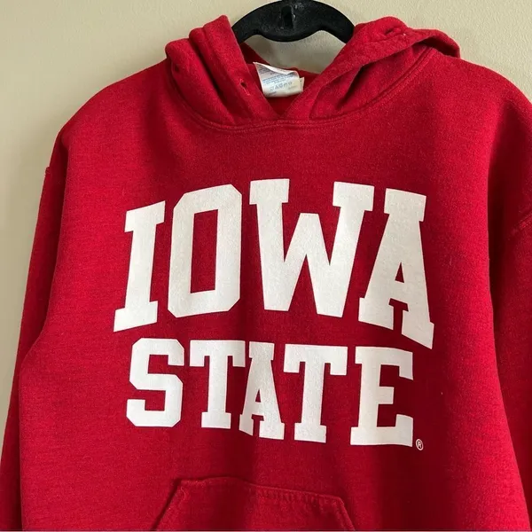 ✨ Gildan Red Iowa State‎ University Hoodie Small - Image 2
