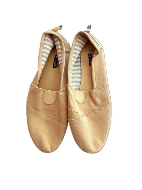 Take a Walk Espadrille Loafers Mustard Canvas Slip on Flat Shoes - Image 2