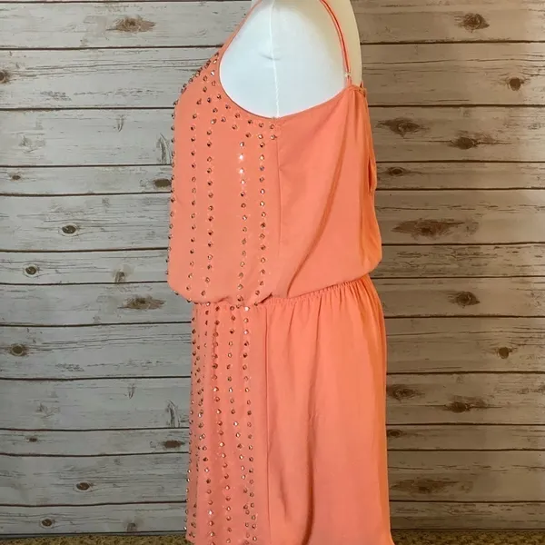 BLACK studded slip minidress Pink Size M - Image 3