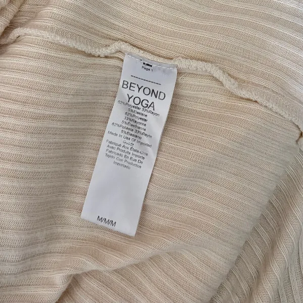 Anthropologie BEYOND YOGA Well Traveled Midi‎ Dress Solid Ivory Ribbed Medium - Image 12
