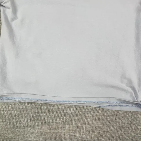 Abercrombie & Fitch Shirt‎ Womens XS Blue Cropped Crew Neck Short Sleeve Cotton - Image 9