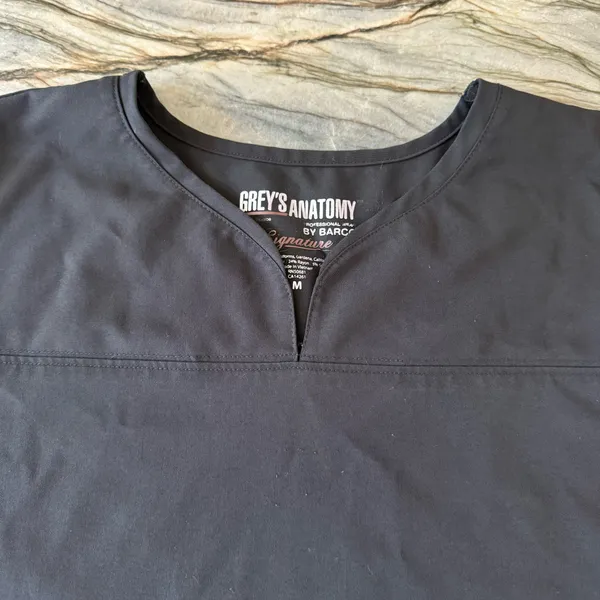 Grey's Anatomy Scrub Top Signature Black Medium - Image 2