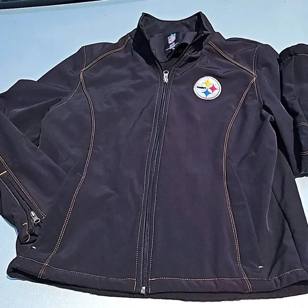 Pittsburgh Steelers Jacket Size Medium Black Zip-Up Football Coat streetwear NFL - Image 9