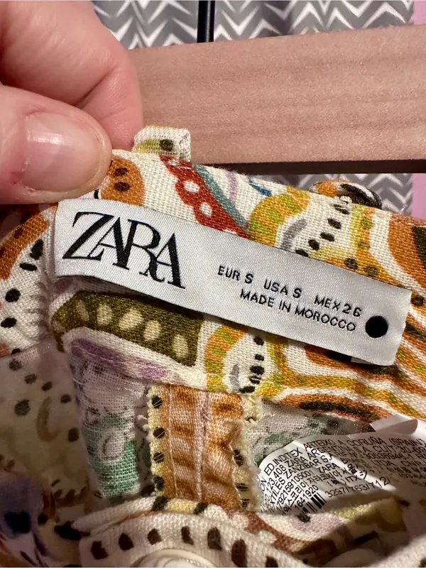 Zara | Paisley Linen-blend Mini Flare Pants, Small - Image 6