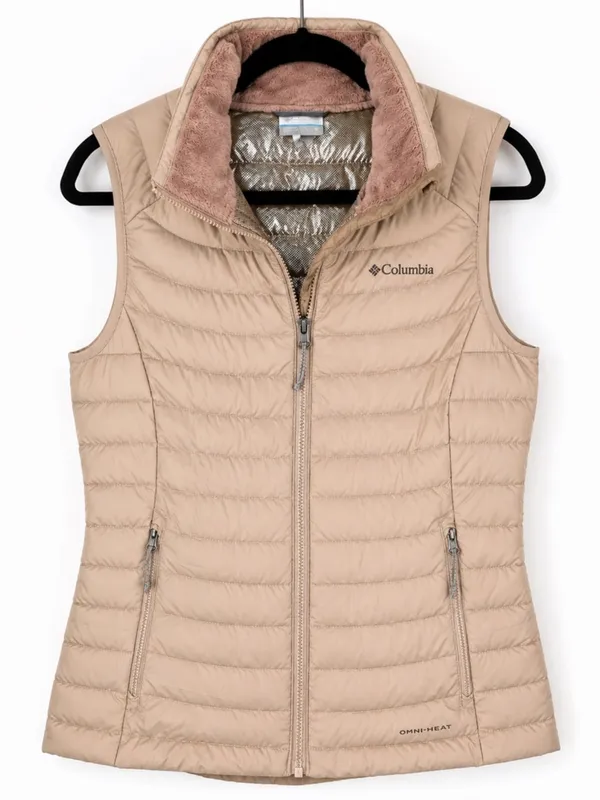 Columbia Omni Heat Womens M Puffer Vest Peach Insulated Reflective Winter - Image 2