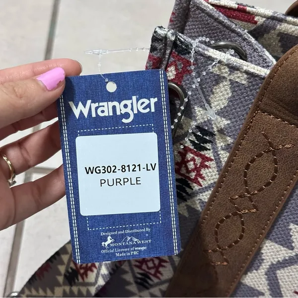 Wrangler‎ Women Aztec Southwestern Crossbody Tote Lavender Bag Purse - Image 5