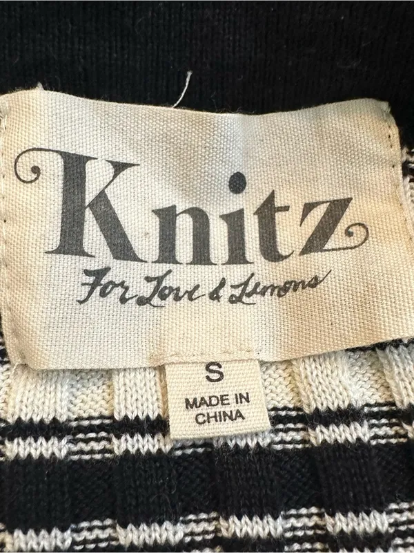 For Love and Lemons Knitz Cropped Striped Sweater Size Small - Image 9