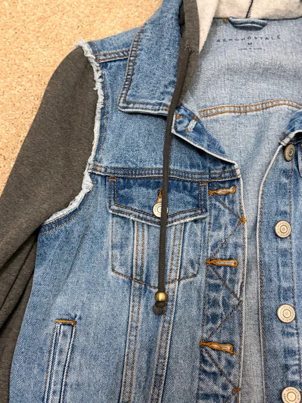 Aeropostale Denim & Sweatshirt Hooded Jacket - Image 2