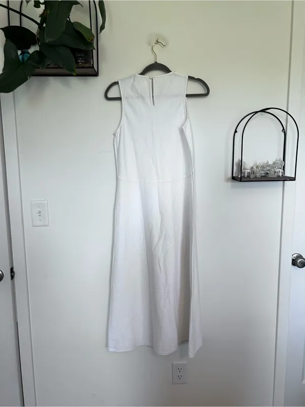 NWT Madewell White Denim Seamed Maxi Dress Size 2‎ - Image 5