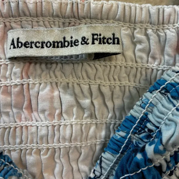 Abercrombie Floral Smocked Midi Dress Ruffle Straps Cottagecore Sundress - Image 11