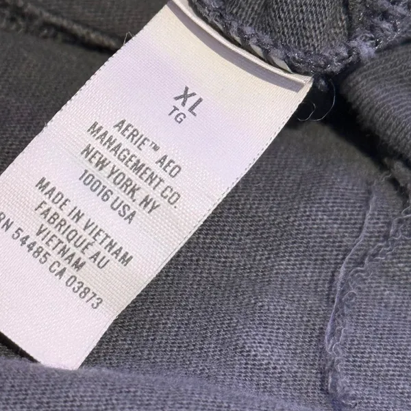 Aerie Cotton Midi Maxi Dress Tiered Womens XL Gray Distressed Grunge Flowy FLAW - Image 8
