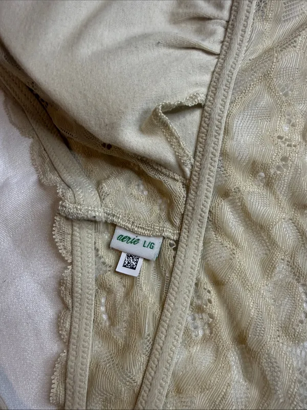 aerie Lace Bralette in Olive Green - Image 3