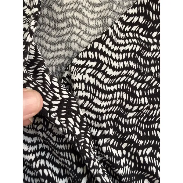 Apt. 9 Faux Wrap Dress Black White‎ Abstract Geometric V-Neck XL Officewear - Image 4