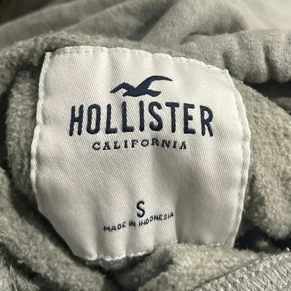 Hollister Embroidered Logo Grey Pullover Hoodie Size Small Streetwear Y2K - Image 4
