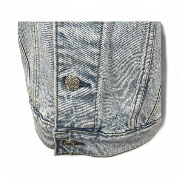 Abercrombie & Fitch Women XS‎ Denim Jacket Light Wash Distressed Classic Grunge - Image 5