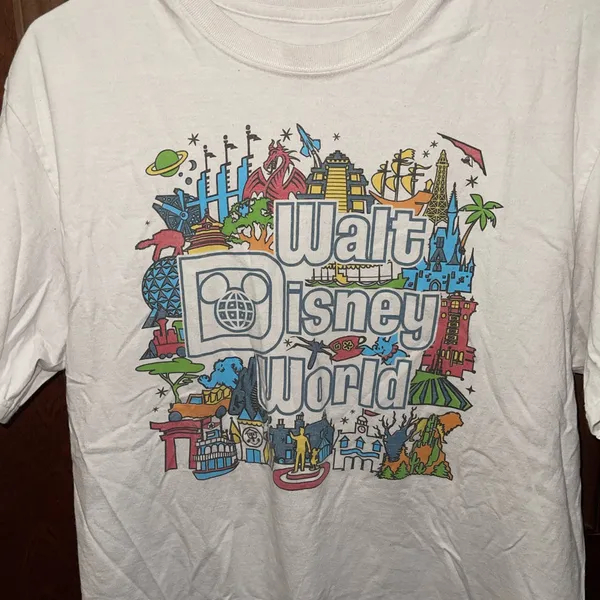 Walt Disney World White Logo T-Shirt Size Large - Image 4