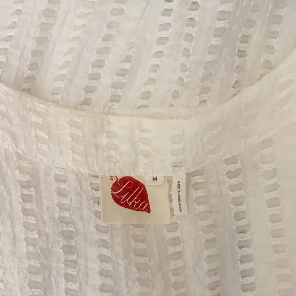 Anthropologie LILKA Eyelet White Cloud Swim Cover Up Maxi Dress Duster Medium - Image 12
